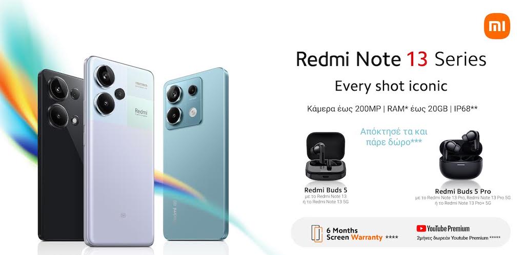 H Xiaomi παρουσιάζει την ολοκαίνουργια σειρά Redmi Note 13