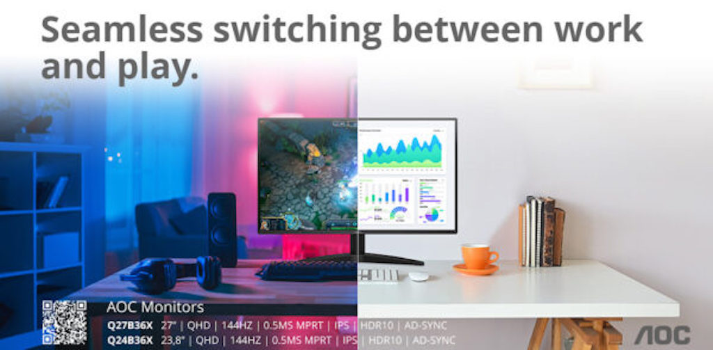 AOC Q24B36X και Q27B36X: Οθόνες QHD που συνδυάζουν υψηλή απόδοση στην εργασία και ομαλή εμπειρία στο παιχνίδι