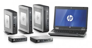 HP thin client family t510 t610 t610PLUS with laptop setup