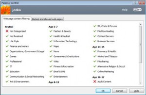 PANEL PARENTAL CATEGORIES