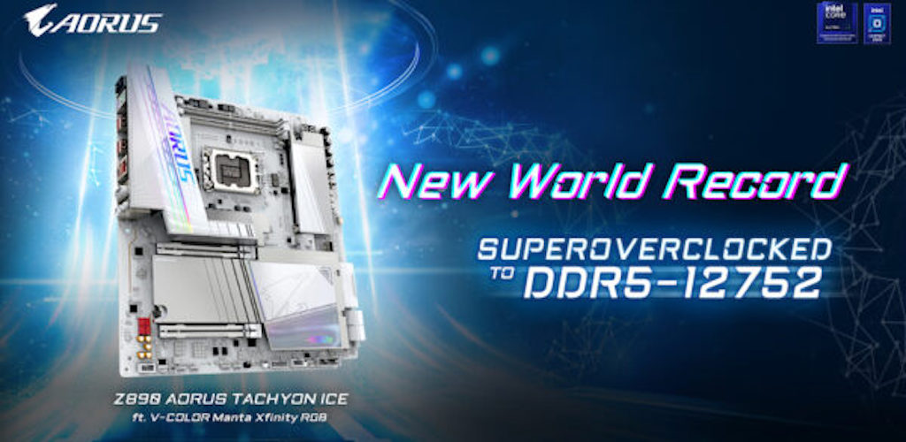 H GIGABYTE Z890 AORUS TACHYON ICE σπάει τα ρεκόρ επιτυγχάνοντας DDR5-12752 overclocking