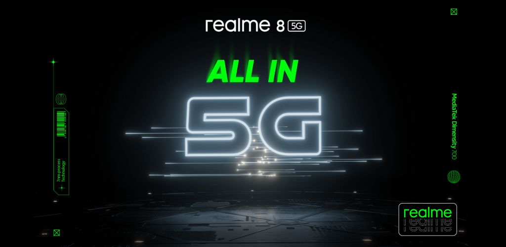 Το realme 8 5G έρχεται, φέρνοντας 5G επεξεργαστή νέας γενιάς
